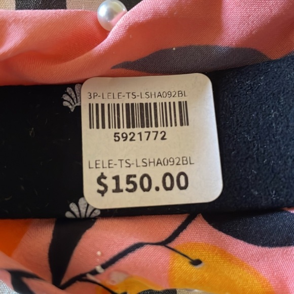 Lele Sadoughi OOAK Pink Lemon Headband with Pearls - Picture 7 of 8